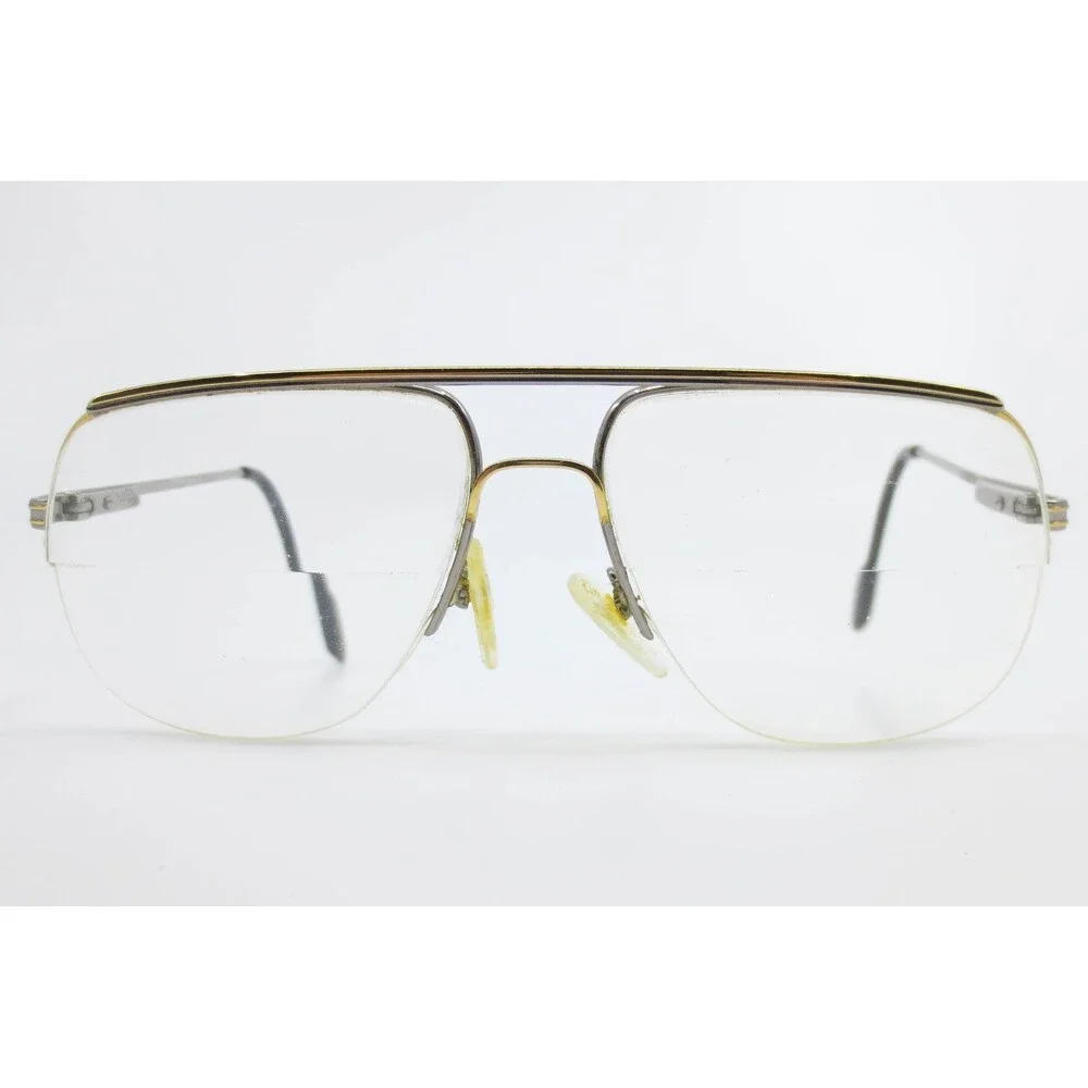 Ferrari Vintage Aviator Eyeglass Frames Gold Silver Italy F65 91L 56-15 140